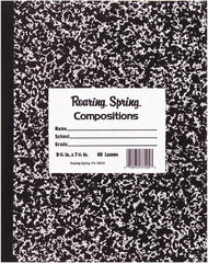 Roaring Spring - 36 Sheet, 8-1/2 x 7", Wide Ruled Composition Book - Black - Exact Industrial Supply