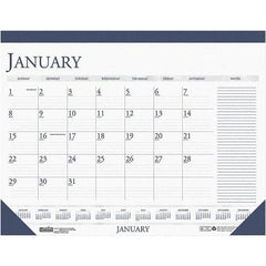 House of Doolittle - 12 Sheet, 18-1/2 x 13", Desk Calendar - White & Blue - Exact Industrial Supply