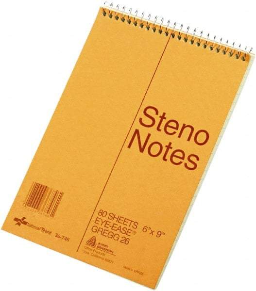 National Brand - 80 Sheet, 6 x 9", Gregg Steno Book - Brown - Exact Industrial Supply