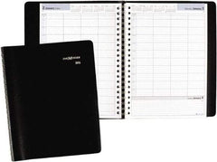 AT-A-GLANCE - 312 Sheet, 7-7/8 x 11", Group Daily Appointment Book - Black - Exact Industrial Supply