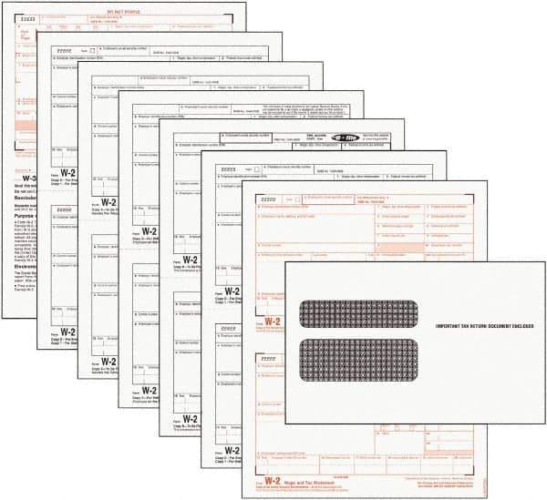 TOPS - 24 Sheet, 5-1/2 x 8-1/2", Tax Form/Envelope Kit - White - Exact Industrial Supply