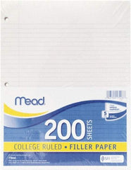 Mead - 200 Sheet, 8-1/2 x 11", College Ruled Filler Paper - White - Exact Industrial Supply