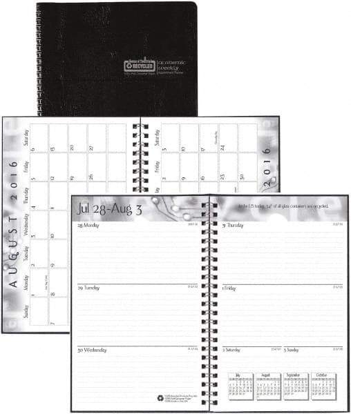 House of Doolittle - 32 Sheet, 5 x 8", Weekly/Monthly Planner - Black - Exact Industrial Supply