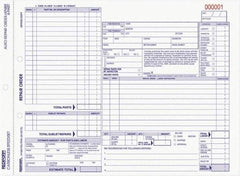 REDIFORM - 50 Sheet, 8-1/2 x 11", Auto Repair Form - White & Blue - Exact Industrial Supply