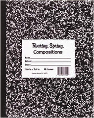 Roaring Spring - 48 Sheet, 8-1/2 x 7", Wide Ruled Composition Book - Black - Exact Industrial Supply