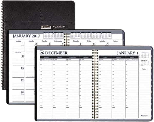 House of Doolittle - 12 Sheet, 8-1/2 x 11", Weekly/Monthly Planner - Black - Exact Industrial Supply