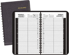 AT-A-GLANCE - 365 Sheet, 4-7/8 x 8", Appointment Book - Black - Exact Industrial Supply