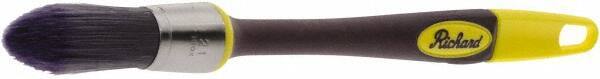 Richard - 7/8" Oval Polyester Trim Brush - 2-1/8" Bristle Length, 7" Rubber Sash Handle - Exact Industrial Supply