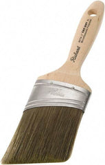 Richard - 3" Oval/Angle Polyester Angular Brush - 3-1/4" Bristle Length, 5-3/4" Wood Sash Handle - Exact Industrial Supply