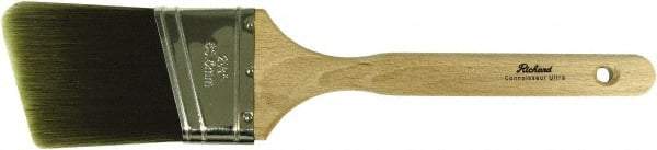 Richard - 2-1/2" Angled Polyester Angular Brush - 3" Bristle Length, 7-1/4" Wood Sash Handle - Exact Industrial Supply