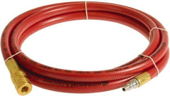 Continental ContiTech - 1/2" ID x 0.78" OD 3' Long Multipurpose Air Hose - Industrial Interchange Safety Coupler x Male Plug Ends, 300 Working psi, -10 to 158°F, 1/2" Fitting, Red - Exact Industrial Supply