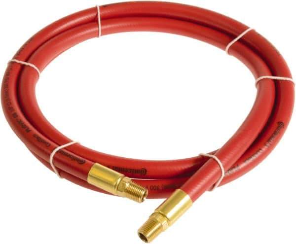 Continental ContiTech - 1/2" ID x 0.78" OD 10' Long Multipurpose Air Hose - MNPT x MNPT Ends, 300 Working psi, -10 to 158°F, 1/2" Fitting, Red - Exact Industrial Supply