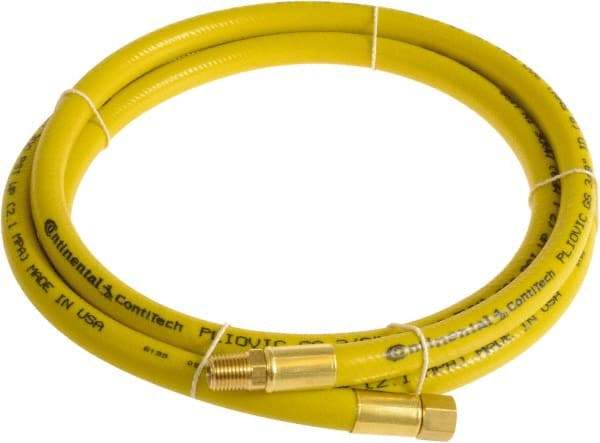 Continental ContiTech - 1/2" ID x 0.78" OD 3' Long Multipurpose Air Hose - MNPT x FNPT Ends, 300 Working psi, -10 to 158°F, 1/2" Fitting, Yellow - Exact Industrial Supply