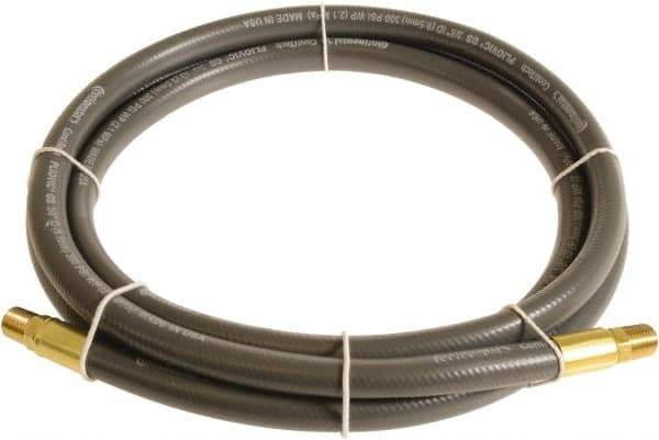 Continental ContiTech - 1/2" ID x 0.78" OD 10' Long Multipurpose Air Hose - MNPT x MNPT Ends, 300 Working psi, -10 to 158°F, 1/2" Fitting, Gray - Exact Industrial Supply