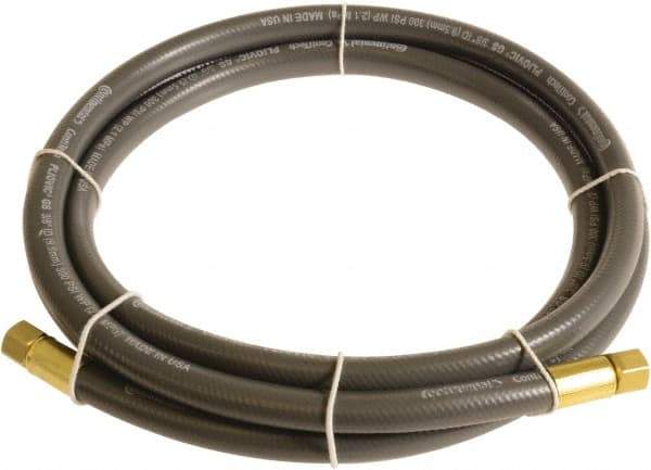 Continental ContiTech - 3/8" ID x 0.6" OD 3' Long Multipurpose Air Hose - FNPT x FNPT Ends, 300 Working psi, -10 to 158°F, 1/4" Fitting, Gray - Exact Industrial Supply