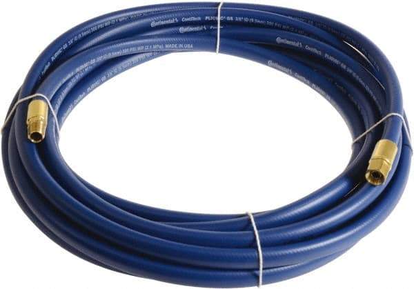 Continental ContiTech - 1/2" ID x 0.78" OD 50' Long Multipurpose Air Hose - MNPT x FNPT Ends, 300 Working psi, -10 to 158°F, 1/2" Fitting, Blue - Exact Industrial Supply