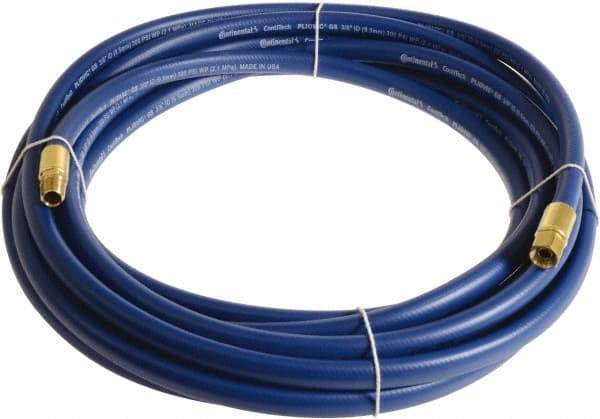 Continental ContiTech - 1/2" ID x 0.78" OD 100' Long Multipurpose Air Hose - MNPT x FNPT Ends, 300 Working psi, -10 to 158°F, 1/2" Fitting, Blue - Exact Industrial Supply