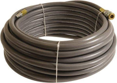 Continental ContiTech - 1/4" ID x 0.45" OD 100' Long Multipurpose Air Hose - Industrial Interchange Safety Coupler x Male Plug Ends, 300 Working psi, -10 to 158°F, 1/4" Fitting, Gray - Exact Industrial Supply