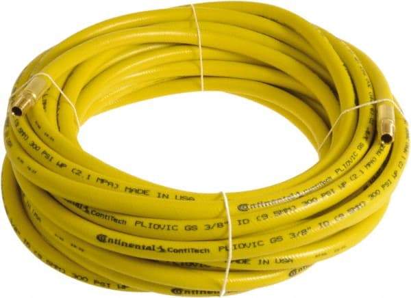 Continental ContiTech - 1/2" ID x 0.78" OD 100' Long Multipurpose Air Hose - MNPT x MNPT Ends, 300 Working psi, -10 to 158°F, 1/2" Fitting, Yellow - Exact Industrial Supply