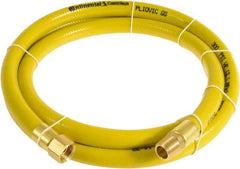 Continental ContiTech - 1/4" ID x 0.45" OD 100' Long Multipurpose Air Hose - MNPT x FNPT Ends, 300 Working psi, -10 to 158°F, 1/4" Fitting, Yellow - Exact Industrial Supply