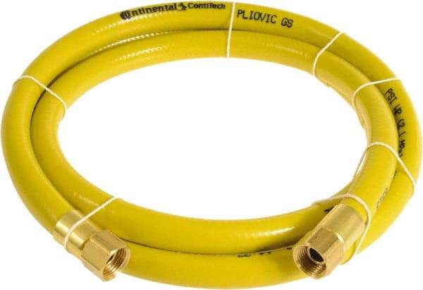 Continental ContiTech - 1/4" ID x 0.45" OD 15' Long Multipurpose Air Hose - FNPT x FNPT Ends, 300 Working psi, -10 to 158°F, 1/4" Fitting, Yellow - Exact Industrial Supply