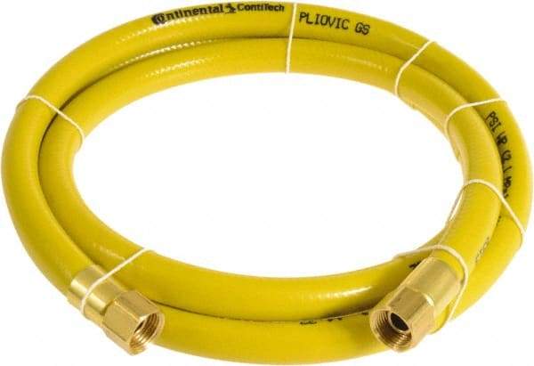 Continental ContiTech - 1/4" ID x 0.45" OD 50' Long Multipurpose Air Hose - FNPT x FNPT Ends, 300 Working psi, -10 to 158°F, 1/4" Fitting, Yellow - Exact Industrial Supply