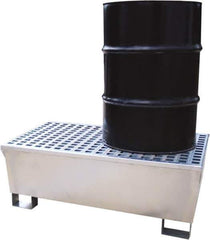UltraTech - 68 Gal Sump, 2,575 Lb Capacity, 2 Drum, Galvanized Steel Spill Deck or Pallet - 47-1/4" Long x 31-1/2" Wide x 18" High - Exact Industrial Supply