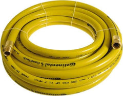 Continental ContiTech - 3/4" ID x 1.11" OD 25' Long Multipurpose Air Hose - MNPT x FNPT Ends, 250 Working psi, -10 to 158°F, 3/4" Fitting, Yellow - Exact Industrial Supply