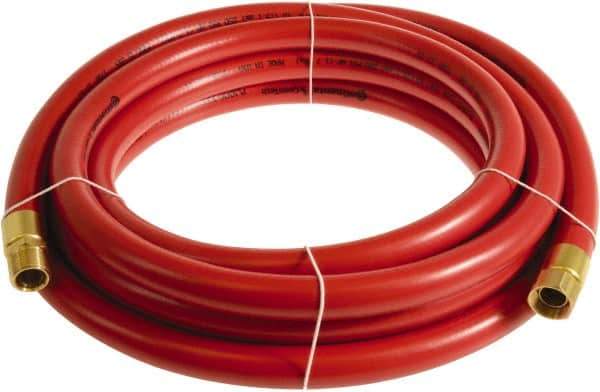 Continental ContiTech - 3/4" ID x 1.11" OD 75' Long Multipurpose Air Hose - MNPT x FNPT Ends, 250 Working psi, -10 to 158°F, 3/4" Fitting, Red - Exact Industrial Supply