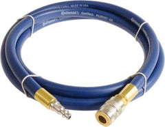 Continental ContiTech - 3/4" ID x 1.11" OD 5' Long Multipurpose Air Hose - Industrial Interchange Safety Coupler x Male Plug Ends, 250 Working psi, -10 to 158°F, 3/4" Fitting, Blue - Exact Industrial Supply