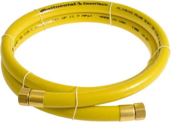 Continental ContiTech - 3/4" ID x 1.11" OD 3' Long Multipurpose Air Hose - FNPT x FNPT Ends, 250 Working psi, -10 to 158°F, 3/4" Fitting, Yellow - Exact Industrial Supply