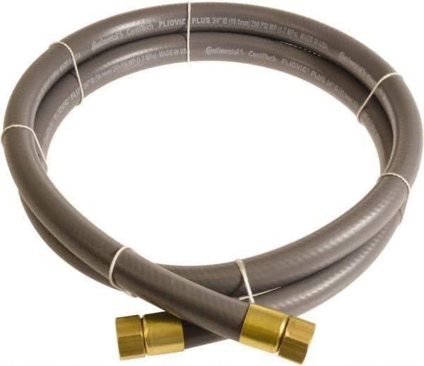Continental ContiTech - 3/4" ID x 1.11" OD 3' Long Multipurpose Air Hose - FNPT x FNPT Ends, 250 Working psi, -10 to 158°F, 3/4" Fitting, Gray - Exact Industrial Supply
