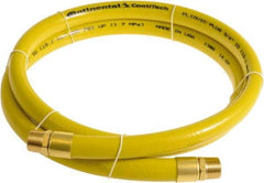 Continental ContiTech - 1" ID x 1.38" OD 5' Long Multipurpose Air Hose - MNPT x MNPT Ends, 250 Working psi, -10 to 158°F, 1" Fitting, Yellow - Exact Industrial Supply