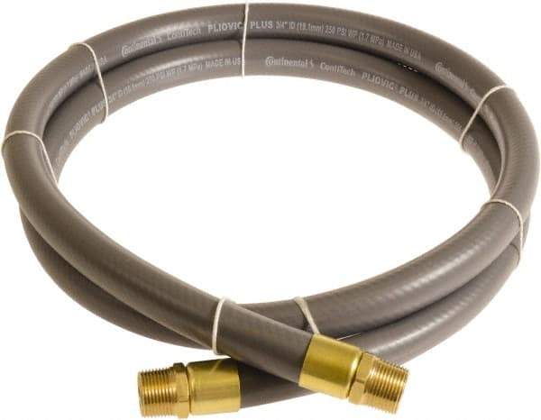 Continental ContiTech - 1" ID x 1.38" OD 10' Long Multipurpose Air Hose - MNPT x MNPT Ends, 250 Working psi, -10 to 158°F, 1" Fitting, Gray - Exact Industrial Supply
