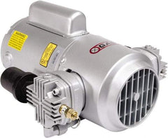 Gast - 3/4 hp, 4.7 CFM, 100 Max psi Piston Compressor Pump - 220 to 240/380 to 415 & 200 to 230/460 Volt, 15.8" Long x 11.38" Wide x 6.65" High - Exact Industrial Supply