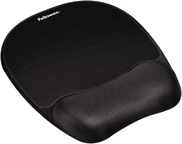 FELLOWES - Black Mouse Pad/Wrist Rest - Use with Computer, Laptop - Exact Industrial Supply