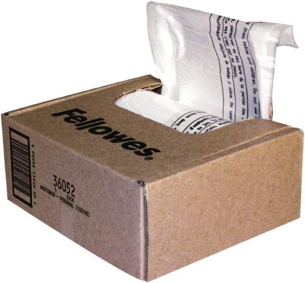 FELLOWES - Clear Shredder Waste Bag - Use with Fellowes Powershred 70S, 73Ci, 74C, 75Cs, 79Ci, 83Ci, 84Ci, 85Ci, 89Ci, DM1200Ct, DM1600Ct, 450M, 450Ms, 455Ms, 460Ms, 465Ms, 46Ms, MS-460Cs, MS-450Cs - Exact Industrial Supply