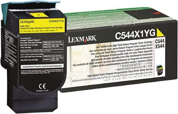 Lexmark - Yellow Toner Cartridge - Use with Lexmark C544dn, C544dtn, C544dw, C544n, X544dn, X544dtn, X544dw, X544n - Exact Industrial Supply