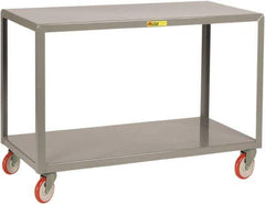 Little Giant - Mobile Table - Steel, Fixed Leg, Gray, 32" Long x 18" Deep x 34" High - Exact Industrial Supply