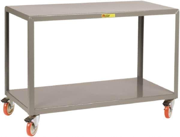 Little Giant - Mobile Table - Steel, Fixed Leg, Gray, 32" Long x 18" Deep x 34" High - Exact Industrial Supply