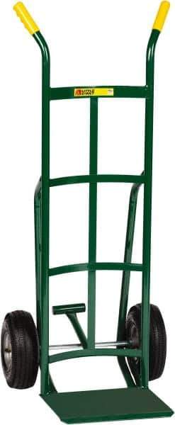 Little Giant - 800 Lb Capacity 49" OAH Hand Truck - 12 x 14" Base Plate, Dual Handle, Steel, Pneumatic Wheels - Exact Industrial Supply