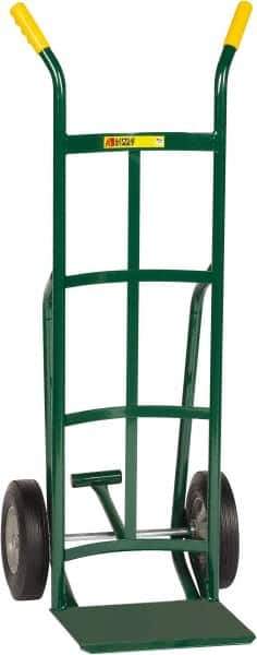 Little Giant - 800 Lb Capacity 49" OAH Hand Truck - 12 x 14" Base Plate, Dual Handle, Steel, Solid Rubber Wheels - Exact Industrial Supply