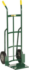 Little Giant - 800 Lb Capacity 49" OAH Hand Truck - 13-1/2 x 16" Base Plate, Dual Handle, Steel, Solid Rubber Wheels - Exact Industrial Supply