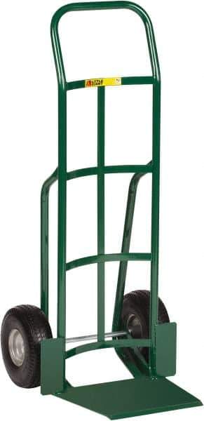 Little Giant - 600 Lb Capacity 47" OAH Hand Truck - 13-1/2 x 16" Base Plate, Continuous Handle, Steel, Flat-Free Microcellular Foam Wheels - Exact Industrial Supply