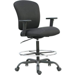 ALERA - 49-1/4" High Big & Tall Swivel/Tilt Chair - 29-1/2" Wide x 25-3/4" Deep, Fabric Mesh Seat, Black - Exact Industrial Supply