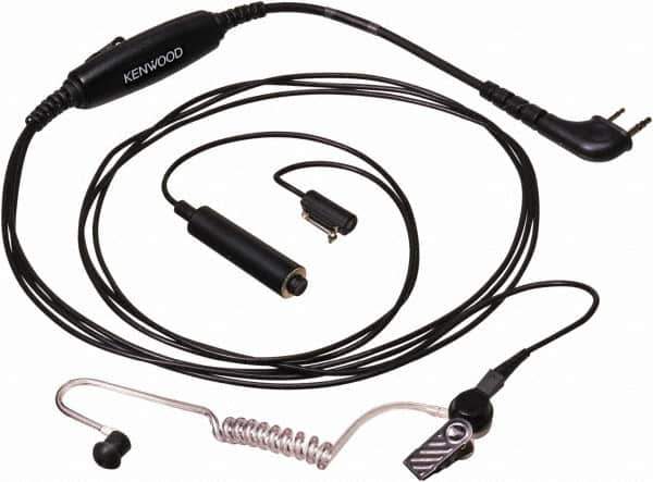 Kenwood - Ear Bud, Palm Microphone Three Wire Microphone - Black, Use with Protalk Series Two Way Radios - Exact Industrial Supply