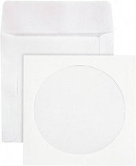 Quality Park - 1 Compartment, 5" Wide x 5" High x 1/4" Deep, CD/DVD Sleeves - Paper, White - Exact Industrial Supply