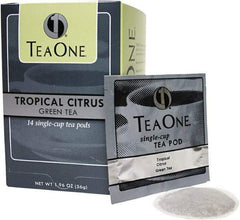 Tea One - Tea Pods, Tropical Citrus Green, 14/Box - Exact Industrial Supply