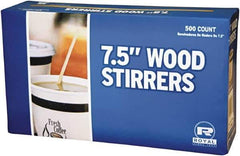 Royal Paper - Wood Coffee Stirrers, 7 1/2" Long, Woodgrain, 500 Stirrers/Box, 10 Boxes/Carton - Exact Industrial Supply