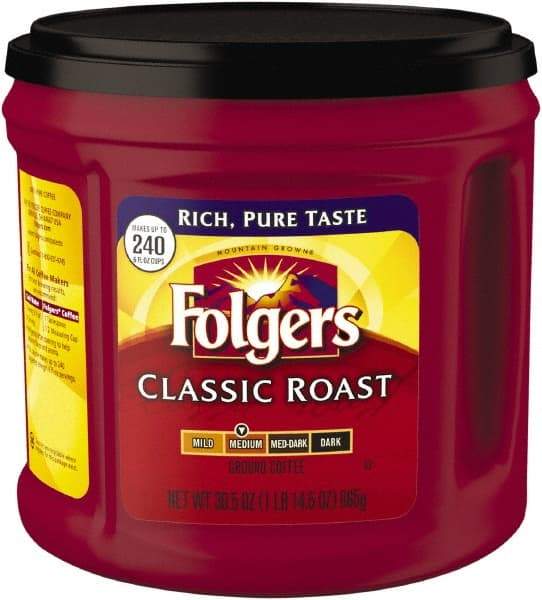 Folgers - Coffee, Classic Roast, Ground, 30.5 oz Canister - Exact Industrial Supply